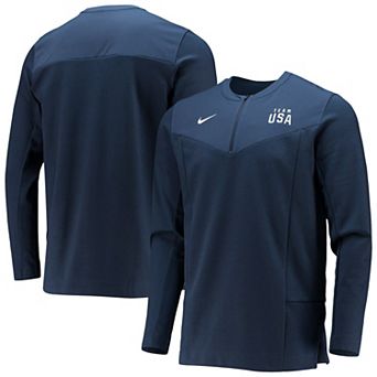 Men's Nike Navy Team USA Half-Zip Performance Jacket
