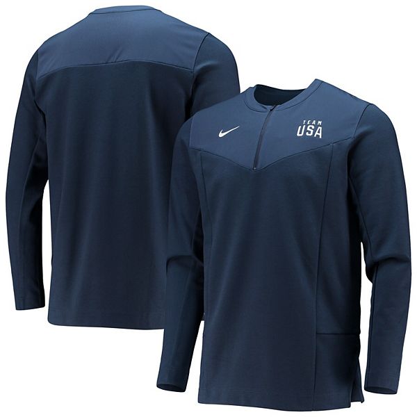 Men's Nike Navy Team USA Half-Zip Performance Jacket