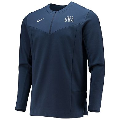 Men's Nike Navy Team USA Half-Zip Performance Jacket