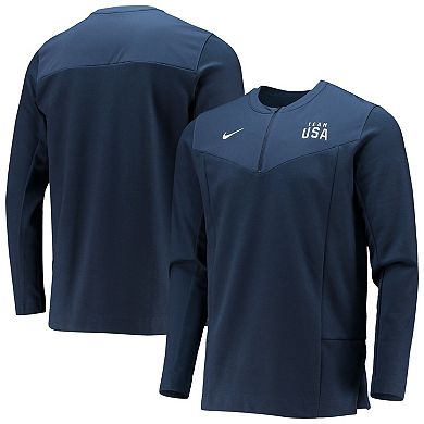 Men's Nike Navy Team USA Half-Zip Performance Jacket
