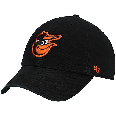Youth '47 Black Baltimore Orioles Team Logo Clean Up Adjustable Hat