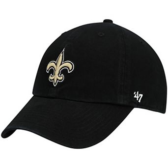 Youth '47 Black New Orleans Saints Logo Clean Up Adjustable Hat
