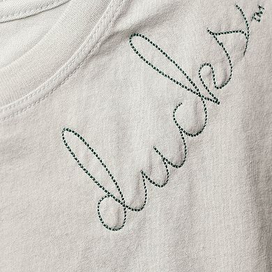 Women's League Collegiate Wear Green Oregon Ducks Chain Stitch Clothesline Crop Top