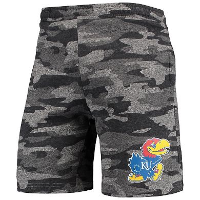 Men's Concepts Sport Charcoal/Gray Kansas Jayhawks Camo Backup Terry Jam Lounge Shorts