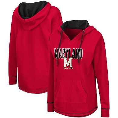Women's Colosseum Red Maryland Terrapins Tunic Pullover Hoodie