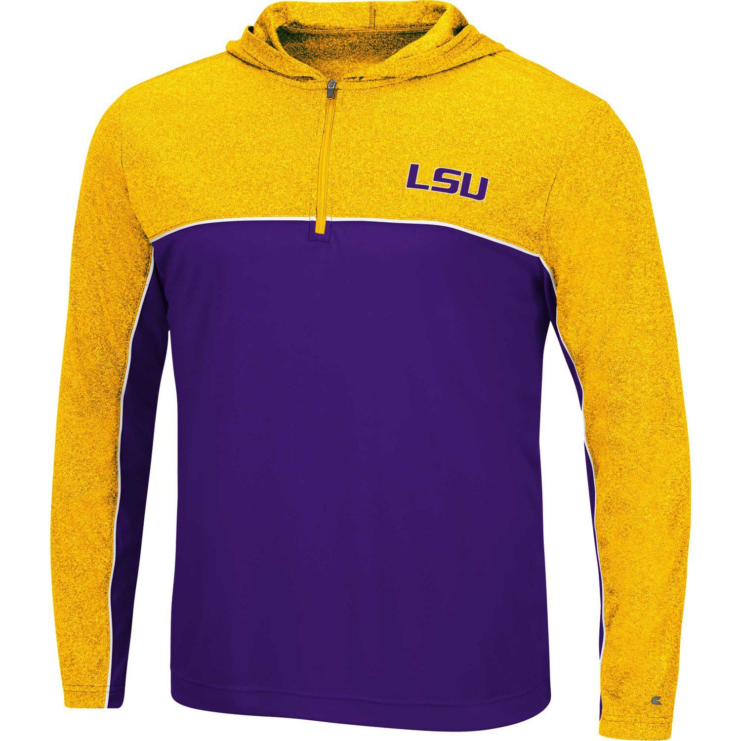 Men's Colosseum Purple/Heathered Gold LSU Tigers Flick Quarter-Zip ...