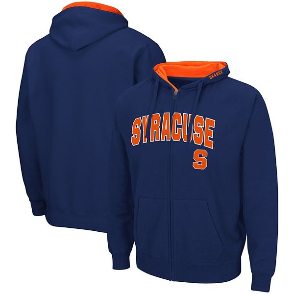 Men's Colosseum Navy Syracuse Orange Arch & Logo 3.0 Full-Zip Hoodie