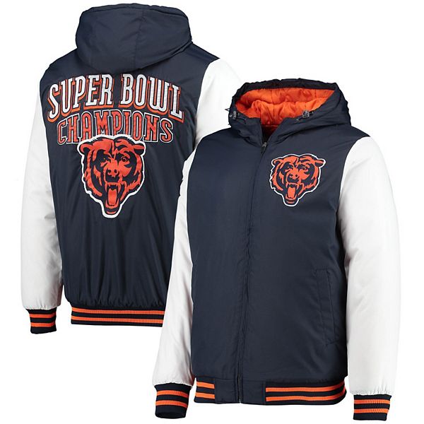 Girls Chicago Bears Hoodie Full Zip Brushed Knit Jacket