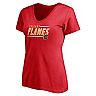 Women's Fanatics Branded Red Calgary Flames Plus Size Mascot In Bounds V-Neck T-Shirt