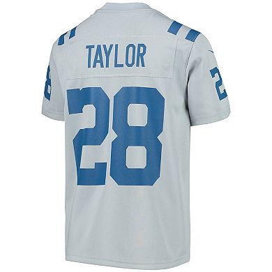 Youth Nike Jonathan Taylor Gray Indianapolis Colts Inverted Team Game Jersey