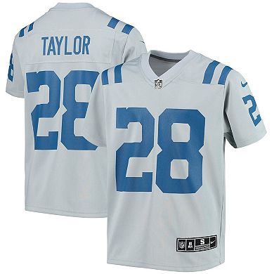 Youth Nike Jonathan Taylor Gray Indianapolis Colts Inverted Team Game Jersey