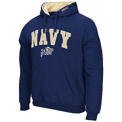 Men's Colosseum Navy Navy Midshipmen Arch & Logo 3.0 Pullover Hoodie