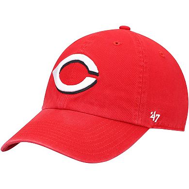 Youth '47 Red Cincinnati Reds Team Logo Clean Up Adjustable Hat