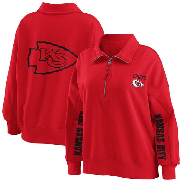 Women's WEAR by Erin Andrews Red Kansas City Chiefs Half-Zip Sweatshirt