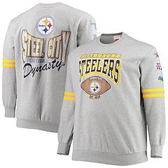 PROFILE Men's Profile Heather Gray/Black Pittsburgh Steelers Big & Tall  Favorite Arch Throwback Raglan Pullover Hoodie