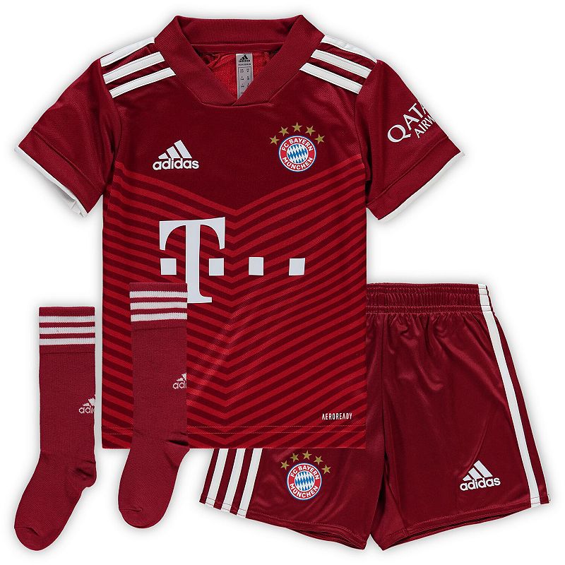 Toddler adidas Red Bayern Munich 2021/22 Home Replica Kit, Toddler Unisex, 