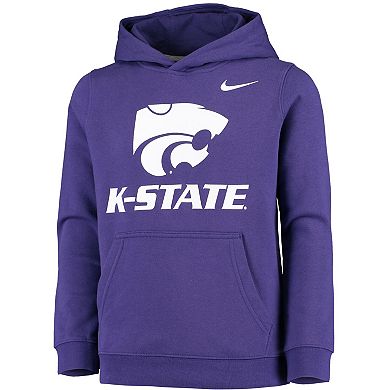 Youth Nike Purple Kansas State Wildcats Stadium Club Fleece Pullover Hoodie