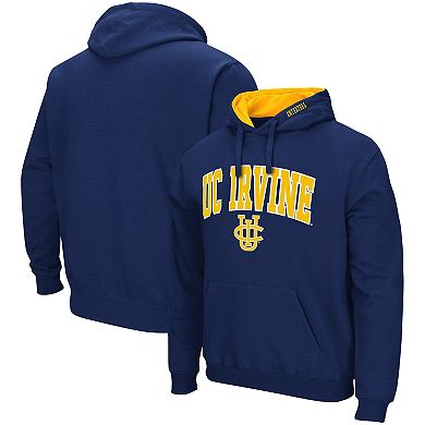 Men's Colosseum Navy UC Irvine Anteaters Arch and Logo Pullover Hoodie