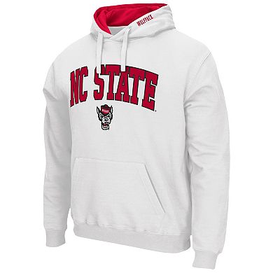 Men's Colosseum White NC State Wolfpack Arch & Logo 3.0 Pullover Hoodie