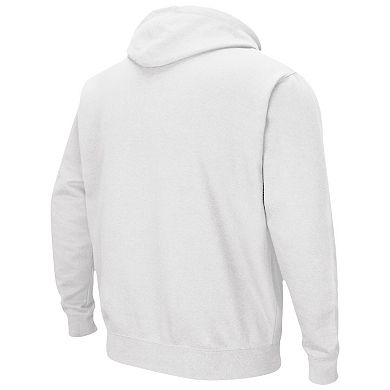 Men's Colosseum White NC State Wolfpack Arch & Logo 3.0 Pullover Hoodie