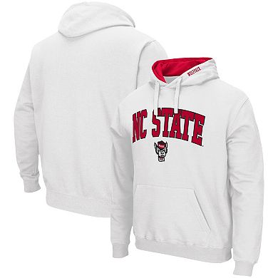 Men's Colosseum White NC State Wolfpack Arch & Logo 3.0 Pullover Hoodie