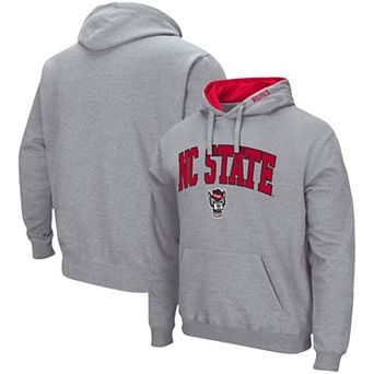 Men's Colosseum Heathered Gray NC State Wolfpack Arch & Logo 3.0 Pullover Hoodie