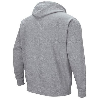 Men's Colosseum Heathered Gray NC State Wolfpack Arch & Logo 3.0 Pullover Hoodie