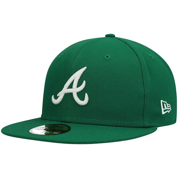 Men's New Era Kelly Green Atlanta Braves White Logo 59FIFTY Fitted Hat