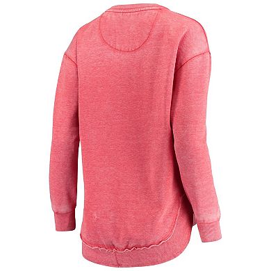 Women's Pressbox Scarlet Nebraska Huskers Vintage Wash Pullover Sweatshirt