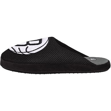 Men's FOCO Brooklyn Nets Big Logo Colorblock Mesh Slippers