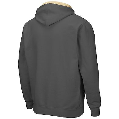 Men's Colosseum Charcoal Georgia Tech Yellow Jackets Arch & Logo 3.0 Full-Zip Hoodie