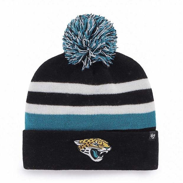 Men's '47 Black Jacksonville Jaguars Bering Cuffed Knit Hat with Pom