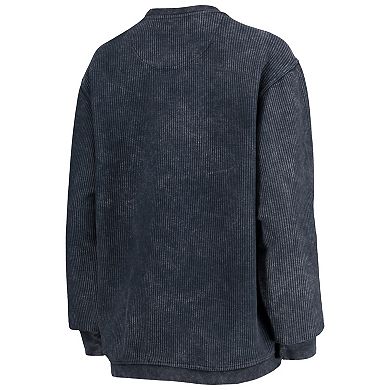 Women's Pressbox Navy Cal Bears Comfy Cord Vintage Wash Basic Arch Pullover Sweatshirt