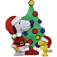 Snoopy Santa riding Woodstock Kansas City Chiefs Christmas ornament