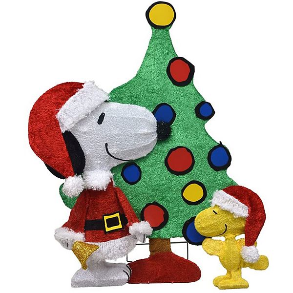 Peanuts Snoopy and Woodstock Ugly Sweater Yard Decor Set