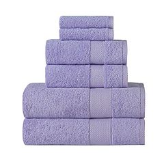 Essential Cotton 6-Piece Bath Towel Set - Lands' End - Purple