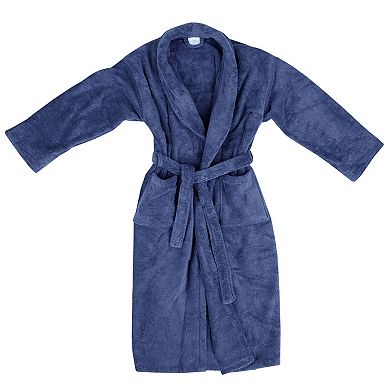 Classic Turkish Towels Shawl Collar 550 GSM Turkish Terry Cloth Robe With Pockets and Self-Tie Belt