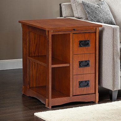 Mission Oak Magazine Cabinet Table