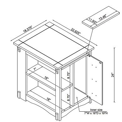 Mission Oak Magazine Cabinet Table