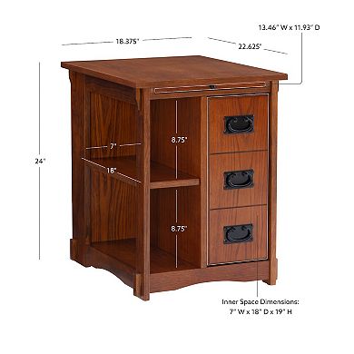 Mission Oak Magazine Cabinet Table