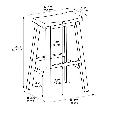 Linon Antique Black Bar Stool