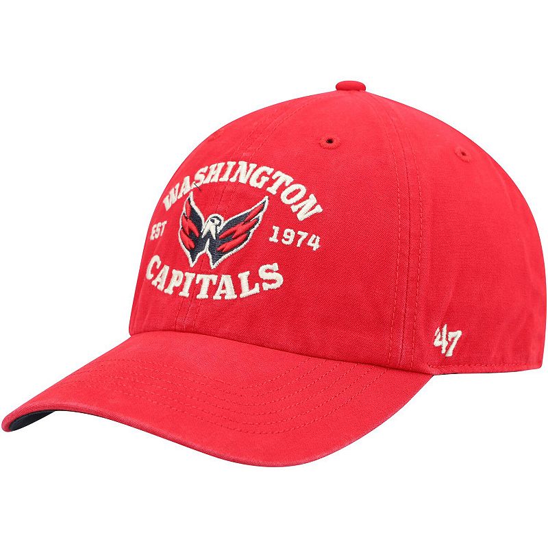 Mens 47 Red Washington Capitals Brockman Clean Up Adjustable Hat, CAP Red