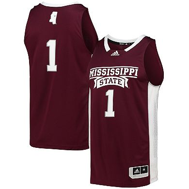 Men's adidas #1 Maroon Mississippi State Bulldogs Team Swingman Basketball Jersey