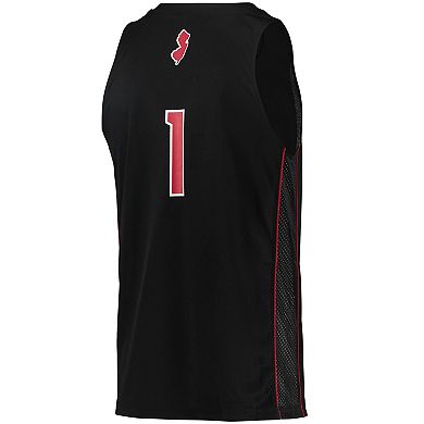Men's adidas #1 Black Rutgers Scarlet Knights Swingman Basketball Jersey