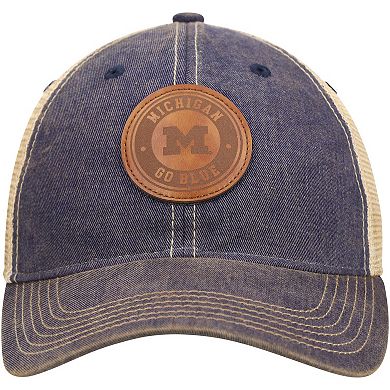 Men's Navy Michigan Wolverines Target Old Favorite Trucker Snapback Hat