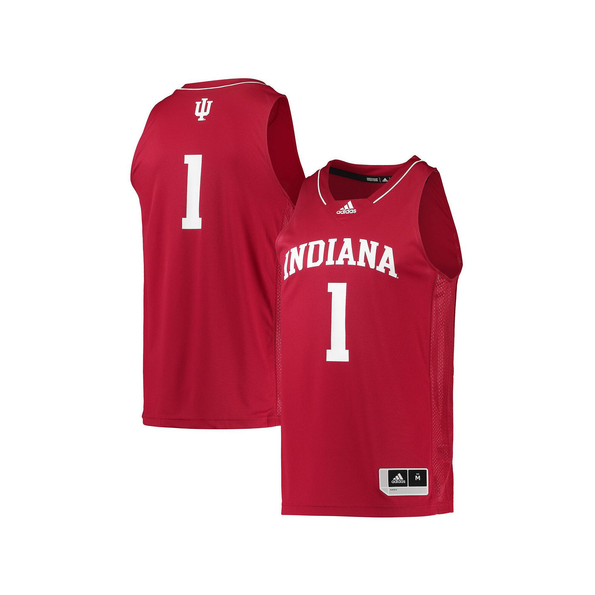 Mens adidas #1 Crimson Indiana Hoosiers Team Swingman Basketball Jersey, S