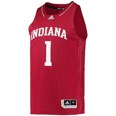 Men's adidas #1 Crimson Indiana Hoosiers Team Swingman Basketball Jersey