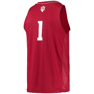 Men's adidas #1 Crimson Indiana Hoosiers Team Swingman Basketball Jersey