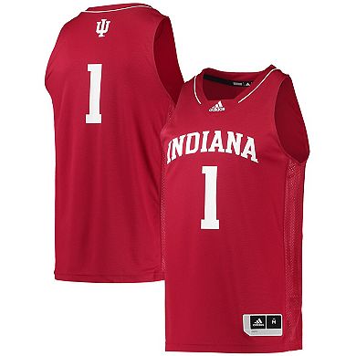 Men's adidas #1 Crimson Indiana Hoosiers Team Swingman Basketball Jersey