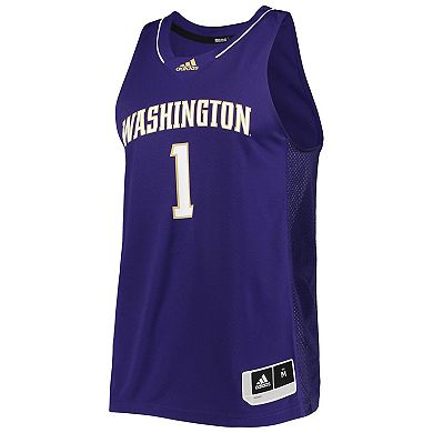 Men's adidas #1 Purple Washington Huskies Team Swingman Basketball Jersey